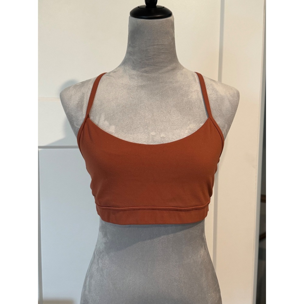 Lululemon Flow Y Bra Nulu Terracotta Rust Orange Yoga Sports Bra Size 12